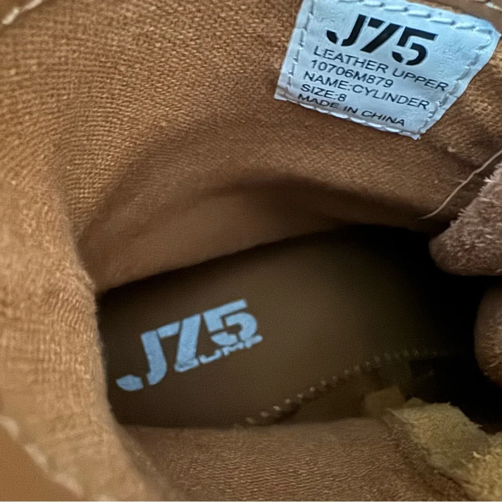 J75 Jump Cylinder Men's Leather Lace Up / Side Zip Motorcycle Boots Size 8
